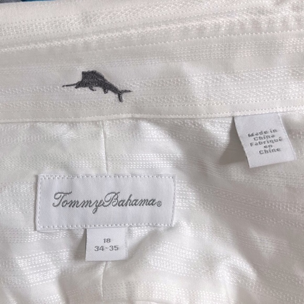 NWT Tommy Bahama White Texture Button Down Shirt - Picture 8 of 10